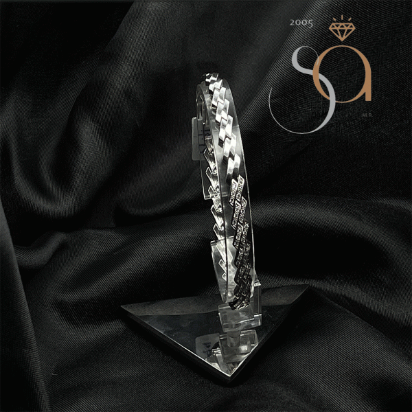 Pulso de Eslabones para Dama en Plata 925 con Rodio