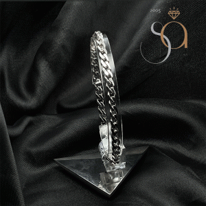 Pulso Estilo Barbado para Dama en Plata con Rodio