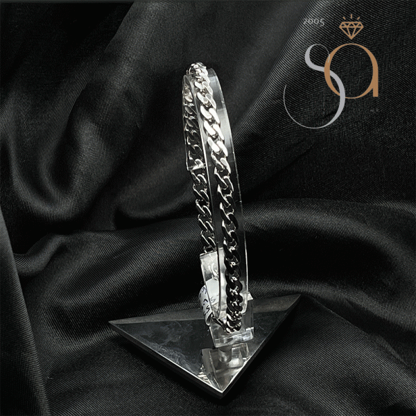 Pulso Estilo Barbado para Dama en Plata con Rodio