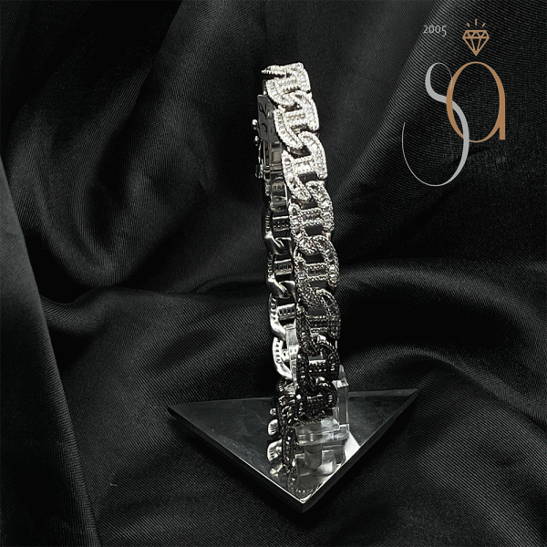 Pulso Cubano Ice Out en Plata 925 con Rodio y Zirconias