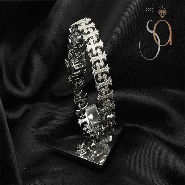 Pulso Cruces en Plata 925 con Rodio