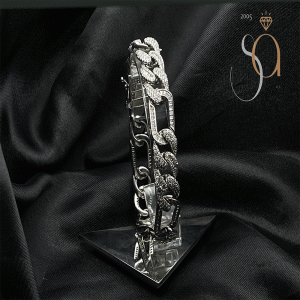 Pulso Estilo Cartier en Plata 925 con Rodio y Zirconias
