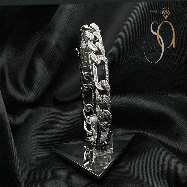 Pulso Estilo Cartier en Plata 925 con Rodio y Zirconias